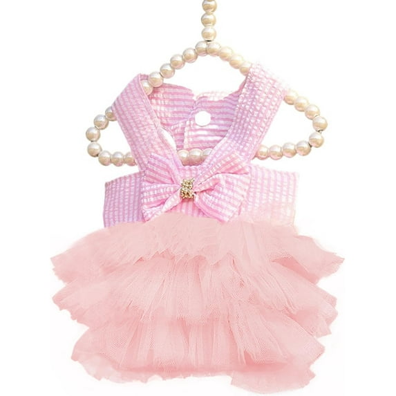 XiHAMA Dog Dresses, Fashion Pet Dog Clothes, Striped Mesh Puppy Dogs Princess Dresses