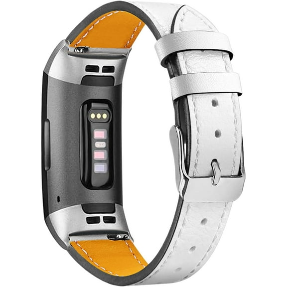 XiHAMA Leather Bands Compatible with Fitbit Charge 4/Charge 3, Replacement Accessories Wristband Straps for Women