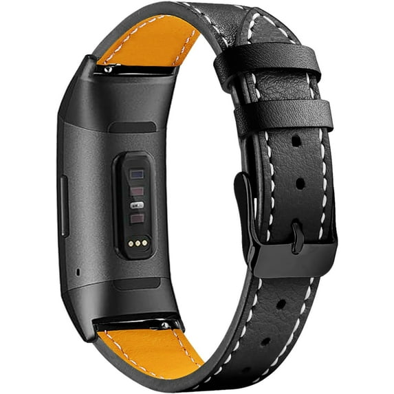 XiHAMA Leather Bands Compatible with Fitbit Charge 4/Charge 3, Replacement Accessories Wristband Straps for Women