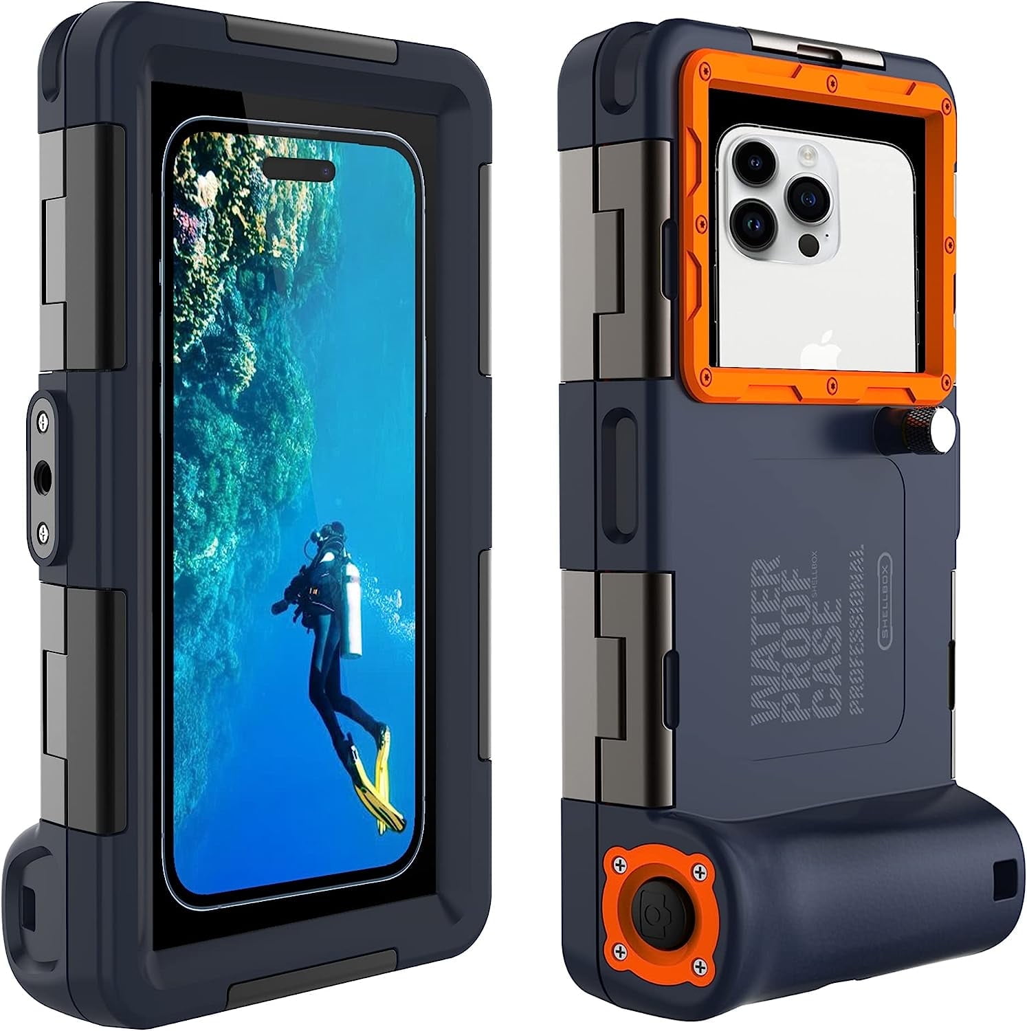 XiHAMA Professional Waterproof Diving Case for Snorkeling, 15M/50FT Underwater Photo & Video Protective Housings with Lanyard Compatible with iPhone 15/14/13/12 Samsung Galaxy S24/S23/S22