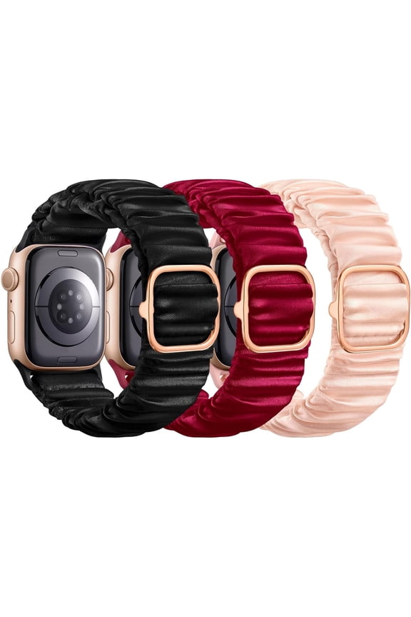 Scrunchie Bands Compatible with Apple Watch Bands Women 41mm 40mm 38mm 42mm 45mm 46mm, Stylish Stretchy Band Waterproof Elastic Solo Strap Wristband for iWatch SE Apple Watch Series10 9 876543