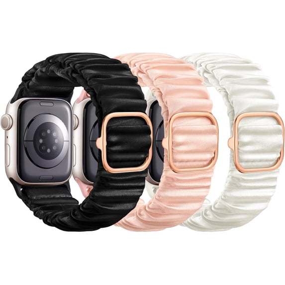 XiHAMA Scrunchie Bands Compatible with Apple Watch Bands Women 41mm 40mm 38mm 42mm 45mm 46mm, Stylish Stretchy Band Waterproof Elastic Solo Strap Wristband for iWatch SE Apple Watch Series10 9 876543