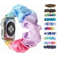 thumbnail image 1 of XiHAMA Scrunchie Elastic Watchband Compatible with Apple Watch Band Series 9 8 7 6 5 4 3 2 1 SE Ultra, Watch band for iwatch 49mm 45mm 41mm 38mm 40mm 42mm 44mm Strap Bracelet, 1 of 5