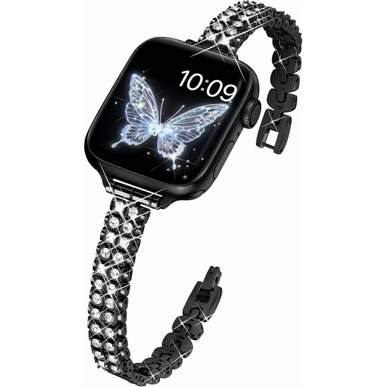 XiHAMA Slim Bling Band Compatible with Apple Watch Bands for Women