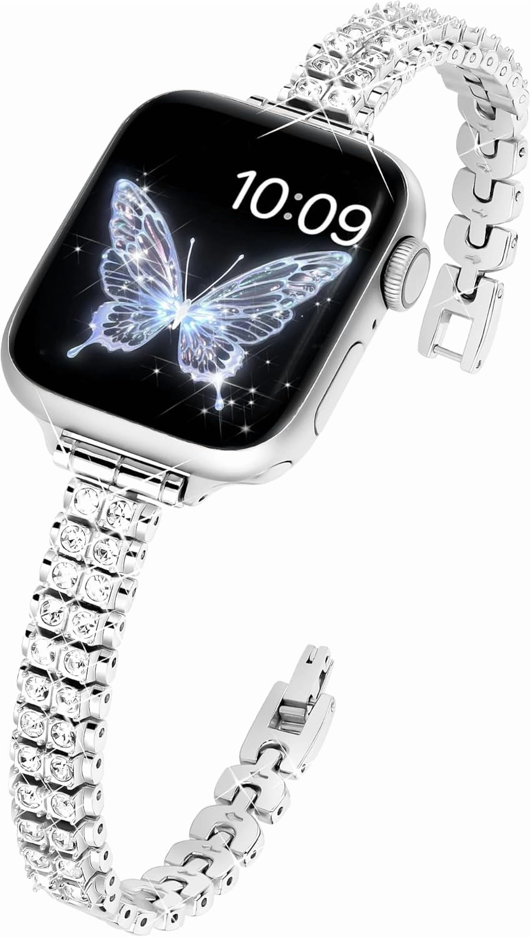 NEW Slim Bling Diamond Apple Watch Band with Case Iwatch Candy - Apple Watch Band Women main image 3
