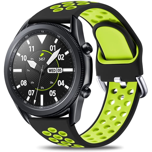 XiHAMA Sport Band Compatible with Galaxy Watch 3 45mm Band/Galaxy Watch 46mm Band/Gear S3 Frontier, 22mm Quick Release Silicone Breathable Watch Strap Accessories