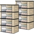 thumbnail image 1 of XiHAMA Storage 3-4-6-8-10Pack Clothes Organizer Storage Bags Foldable Storage Box with Large Clear Window Sturdy Handles for Closet, Dorm, Pillows, Bedding, Clothes, Blankets, 35L, 1 of 7