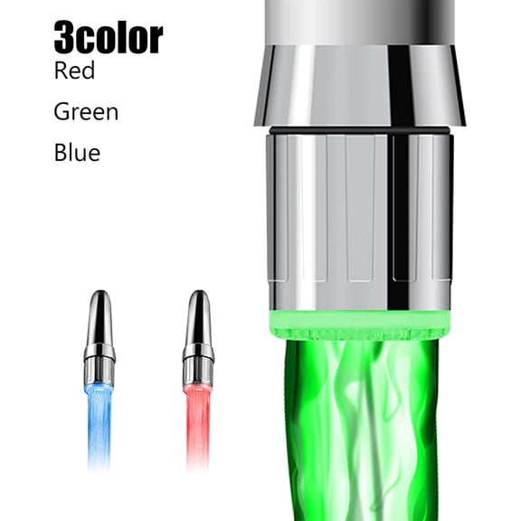 XiHAMA Temperature Sensitive 3 Color Gradient LED Water Faucet Colors Changing LED Water Stream Faucet Tap Cold and Hot Water Mixer Sink Tap for Kitchen and Bathroom