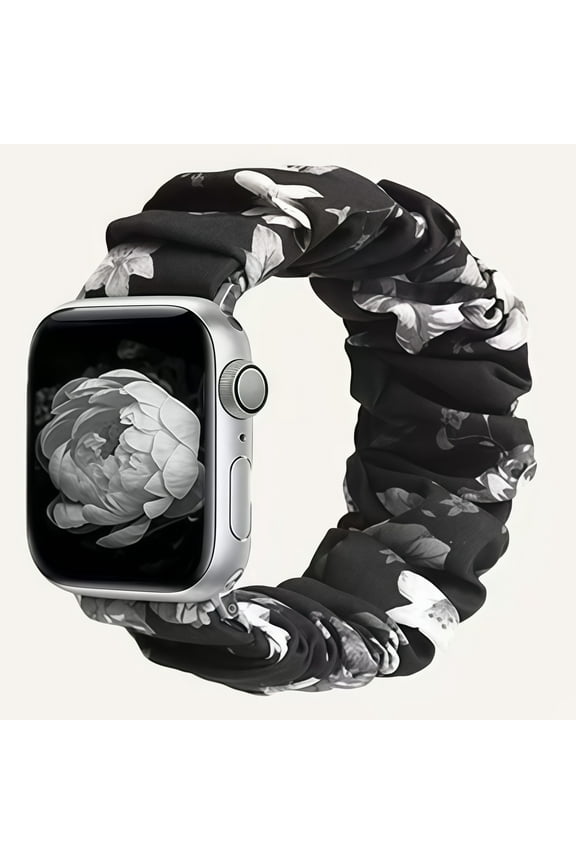 Watch Band Compatible with Apple Watch Band Scrunchie 38mm 40mm 41mm 42mm 44mm 45mm, Elastic Scrunchie Watch Bands for iWatch Series 10 9 8 7 6 SE 5 4 3 Ultra 2, Replacement Wristband Women