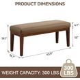 thumbnail image 1 of XiHuaZhaoChen 43.5'' Faux Leather Bedroom Bench, Upholstered End of Bed Bench, Padded Vintage Dining Bench, Entryway Bench with Solid Wood Legs, Kitchen, Living Room, Hallway, Brown, 1 of 7