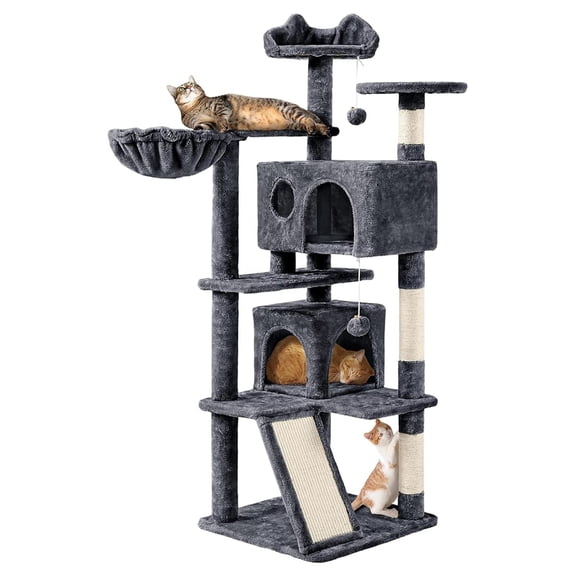 XiHuaZhaoChen 57 inches Multi-Level Cat Tree Cat Condo with Scratching Posts Kittens Activity Tower Pet Play House Furniture