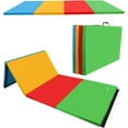 thumbnail image 1 of XiHuaZhaoChen 6x4 Feet 4-Panel Folding Gymnastics Mat – 2-Inch Thick Pad with Vinyl Surface and Carrying Handles for Tumbling, Yoga, Pilates, Home Workouts, and Martial Arts,Multi-Color, 1 of 11