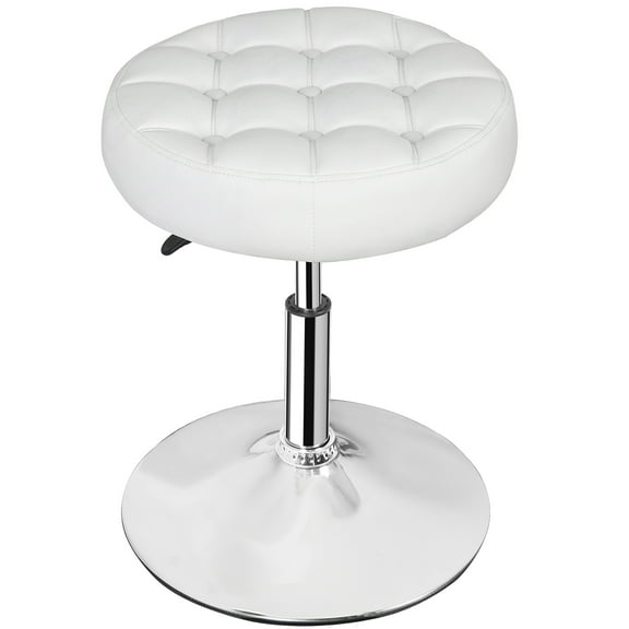 XiHuaZhaoChen Adjustable Chair for Makeup, 360° Swivel Makeup Vanity Chair Leather Vanity Stool for Makeup Room, Bathroom and Living Room,White x 1