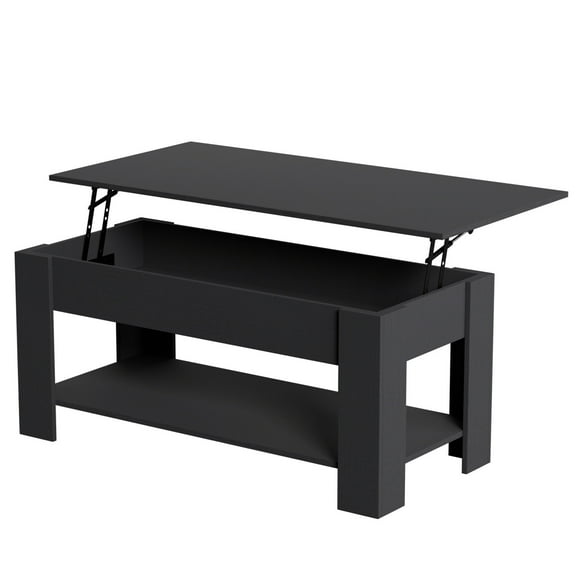 XiHuaZhaoChen Coffee Table,  Lift Top Coffee Table with Hidden Compartment and Storage Shelf for Living Room,Black