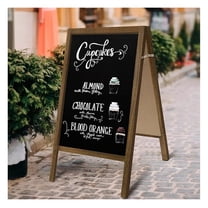 XiHuaZhaoChen Extra Large Wooden 40x22 Chalkboard,Double-Sided Sidewalk A Frame Chalkboard Sign,Sturdy Sandwich Board for Restaurant,Business or Wedding,Brown