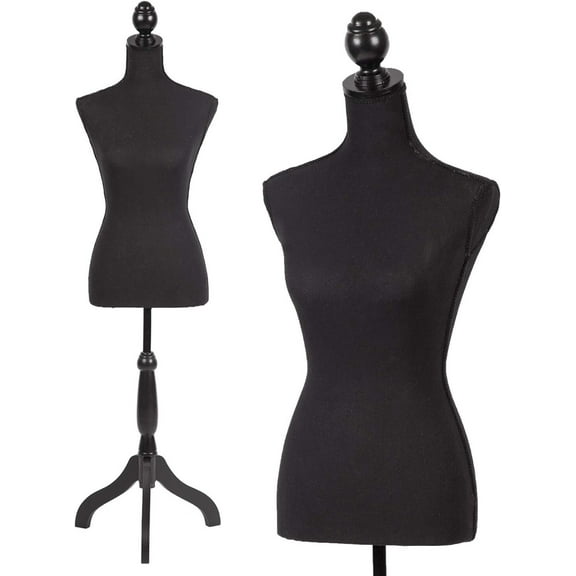 XiHuaZhaoChen Female Mannequin Torso Dress Form, with Wooden Tripod Base - Ideal for Fashion Designers, Tailors & Retailers, Easy - Assembly, Durable & Realistic Shape