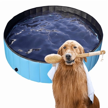 XiHuaZhaoChen Foldable Dog Pet Bath Pool Collapsible Dog Pet Pool Bathing Tub Kiddie Pool Doggie Wading Pool for Puppy Small Medium Large Dogs Cats,XL,Blue