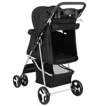 XiHuaZhaoChen Foldable Pet Stroller with Weather Cover, Pet Strolling Cart for Small/Medium Dogs and Cats with Storage Basket and Cup Holder,4 Wheels Pet Stroller