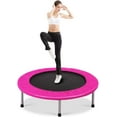 thumbnail image 1 of XiHuaZhaoChen Foldable Rebounder Trampoline for Adults, Stable & Quiet Small Exercise Trampoline with Safety Pad, Indoor Outdoor Mini Fitness Trampoline for Adults,36" x 36" x 7.5",Pink, 1 of 11
