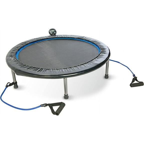 XiHuaZhaoChen Folding Trampoline with Smart Workout App, Black - Portable Fitness Rebounder for Home Gym, Cardio & Strength Training, Jumping Exercise Equipment,38-Black