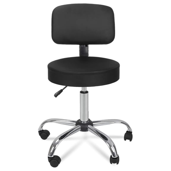 XiHuaZhaoChen Height Adjustable Swivel Salon Stool Spa Drafting Salon Tattoo Work Office Massage Stools with Backrest,Black