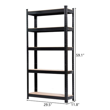XiHuaZhaoChen Metal Shelving Unit Adjustable Storage Utility Rack Heavy Duty Shelves Organization Multipurpose Shelf Kitchen,Black 150*75*30cm