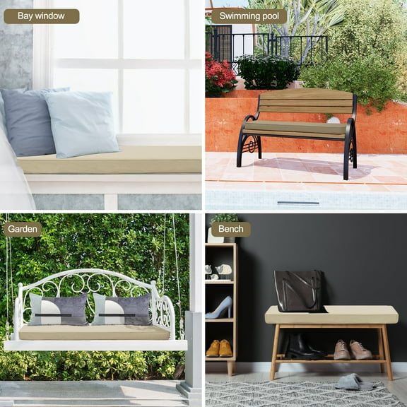 XiHuaZhaoChen Outdoor Bench Cushions Thick Waterproof Porch Swing Cushions with Tie Patio Furniture Chair Cushion Bench,Brown