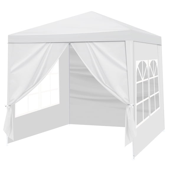 XiHuaZhaoChen Outdoor Party Tent, Patio Canopy Tent Gazebo with Removable Sidewalls Instant Event Tent for Cater Events Wedding Birthday Pavilion Beach BBQ,White