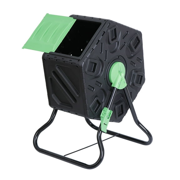 XiHuaZhaoChen Outdoor Tumbling Composter,Dual Chamber Compost Bin BPA Free,Heavy-Duty Compost Tumbler  for Garden, Kitchen, and Yard,18.5 GAL
