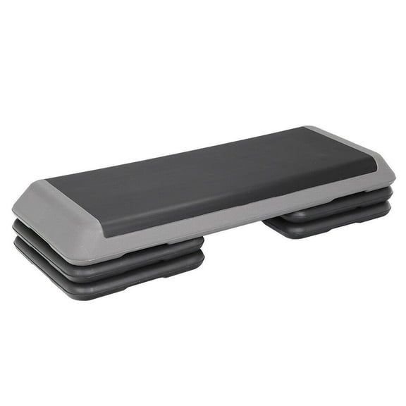 XiHuaZhaoChen  Step Platform 3 Levels Adjustable Aerobic Stepper with 4 Extra Risers and Anti Slip Surface, Exercise Training Workout Equipment for Home&Gym,Gray