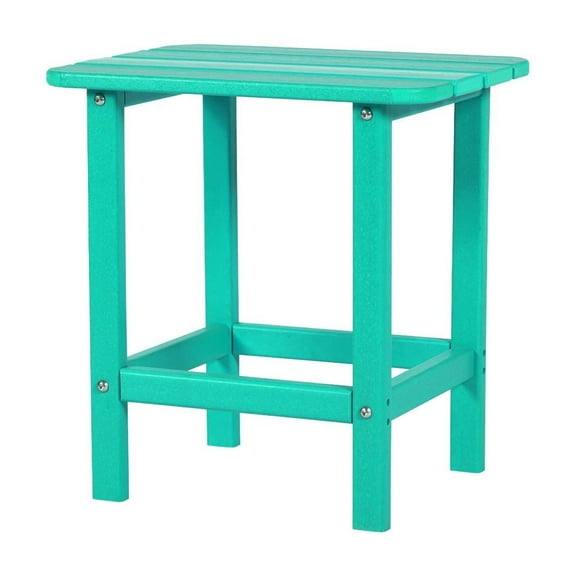 XiHuaZhaoChen Outdoor Side Table, HDPE, Weather , Square End Table for Your Patio, Backyard, Balcony,Porch, Garden, Deck ,Lake Blue