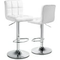 thumbnail image 1 of XiHuaZhaoChen White Bar Stools Set of 2, PU Leather Counter Height Barstools Adjustable Swivel Upholstered Bar Chairs for Home Kitchen Island, White, 1 of 11
