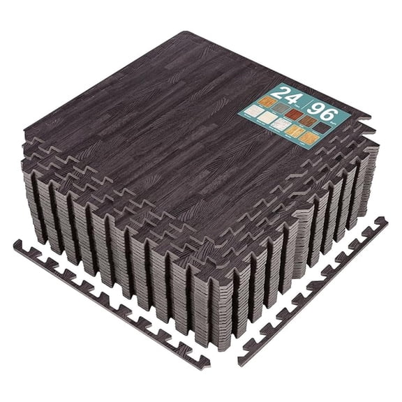 XiHuaZhaoChen Wood Grain Floor Tiles Foam Mat EVA Interlocking Mats Tile 3/8-Inch Thick Flooring Wood Puzzle Exercise Mats w/Borders - Home Playroom Basement, Apartment, Trade Show, Baby, Dance