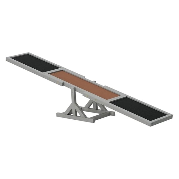 XiHuaZhaoChen Wooden Dog Agility Seesaw for Training and Exercise,Platform Equipment Run Game Toy,Weather Resistant Pet Supplies,71" L x 12" W x 12" H,Gray