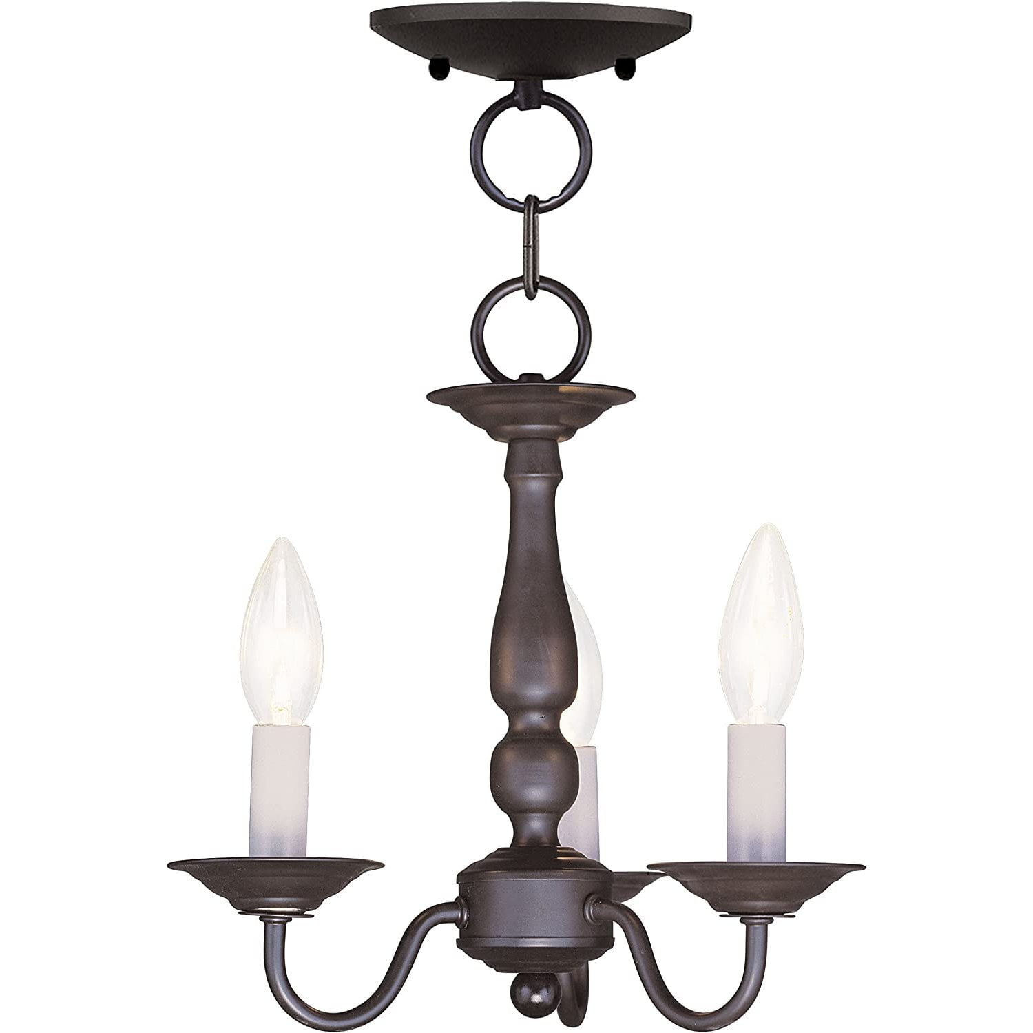 Elegant Mini 3-Light Bronze Candle Chandelier