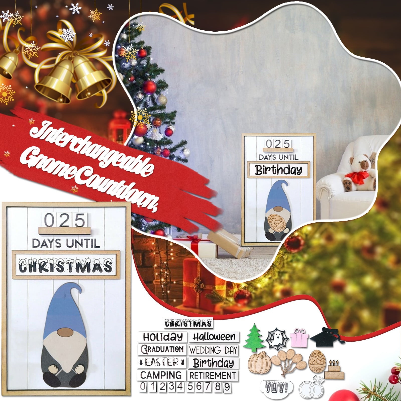 XiLanHUA Clearance Christmas Vacation Advent Calendar 2024 Pendant