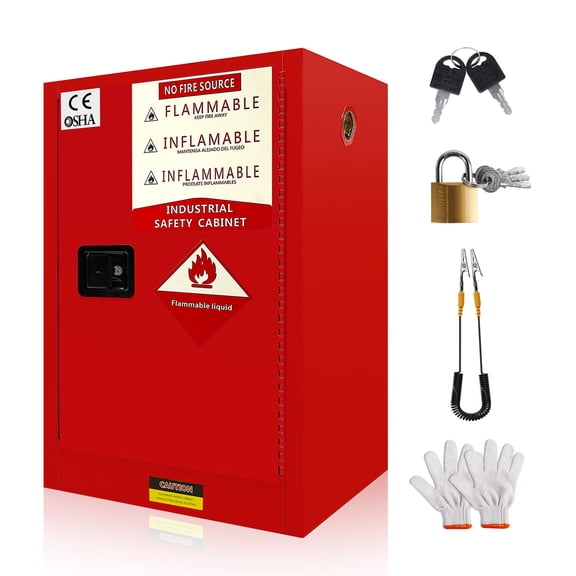 XiMeijiun Galvanized Steel 16 Gallon Flammable Safety Cabinet, Industrial And Household Flammable Liquid Storage Cabinet, Suitable For Factories, Laboratories, Kitchens, Etc
