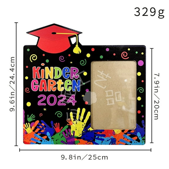 XiYin 2024 Graduation Photo Frame Wooden, Graduation Selfie Photo Booth Frame Blue with Graduation Photo Booth Props for Class of 2024 High School and College Grad Party Supplies