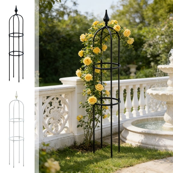 XiYing 115Cm Climbing Vines Flower Trellis Support Bracket Heavy Duty Fiberglass Plastic Rustproof Weather Resistant 45.3 Inch Height Adjustable Assembly