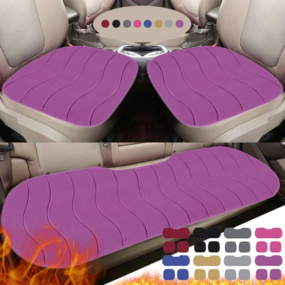XiYing 3-Piece Full Set Car Seat Covers, Front and Rear Bench Plush Covers, Winter Warm Automotive Seat Protectors for Suv Truck Van