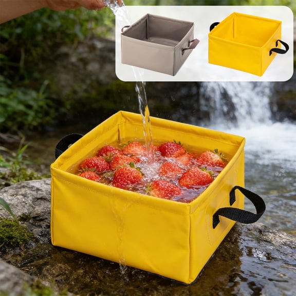 XiYing 4 Gallon Portable Folding Water Container, Collapsible Square Bucket and Wash Basin for Camping, Travel, Outdoor Use, 15L Capacity, 12X12X6.69 Inches, 1 Piece