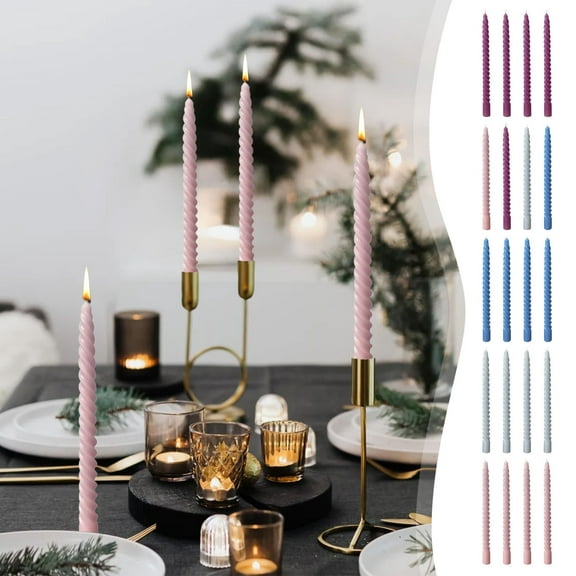XiYing 9.8 Inch Long Taper Candles for Wedding Banquet Party Holiday Decorations, Mixed Wax Unscented Set Of 4