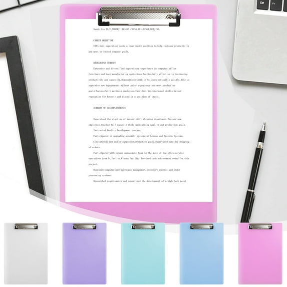 XiYing A4 Clipboard with Metal Clip, Transparent Plastic Writing Board for Office Documents, Restaurant Order Pad, 31.3 X 22.4 Cm, 1-Pack
