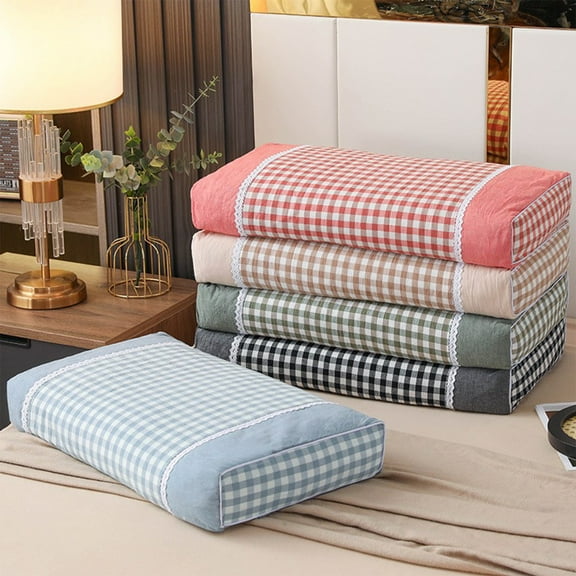 XiYing Adult Cervical Support Pillow, Whole Buckwheat Filling, Natural Fabric Cover, 48X25X8Cm, for Neck Pain Relief and Home Bedroom Use, 1 Count