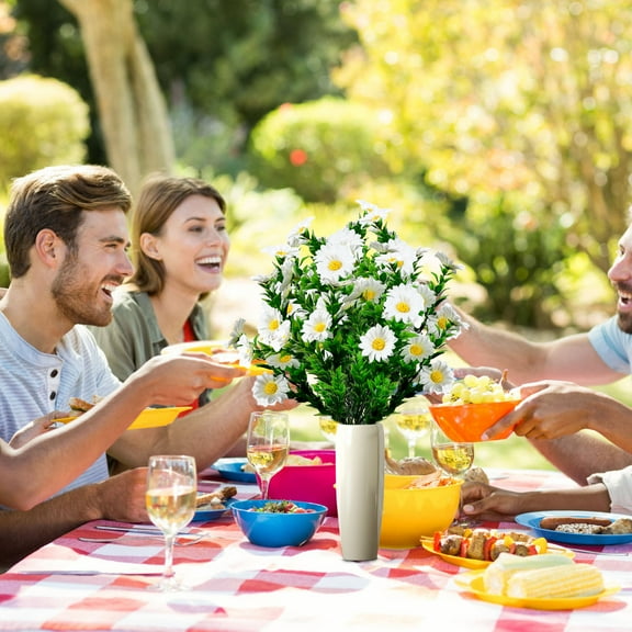 XiYing African Daisy Artificial Flowers, Realistic Silk & Pe Material, Fade Resistant, No Maintenance Required, 35Cm Tall, for Balcony Garden Decoration, 1 Piece