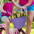 thumbnail image 1 of XiYing Bicycle Front Basket, Hand Woven Detachable Handlebar Storage, with Adjustable Straps, for Picnic Supplies, 1 Count, 1 of 6
