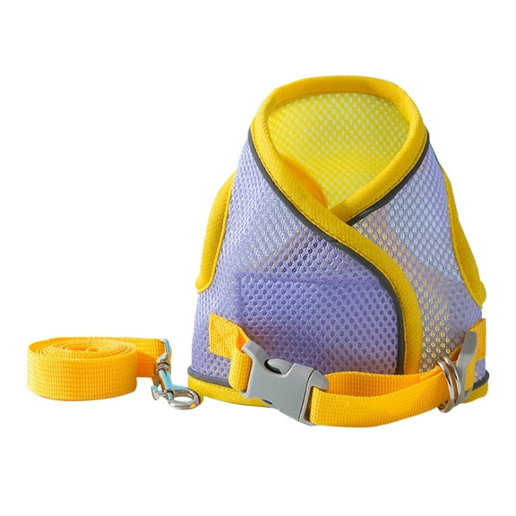 XiYing Breathable Mesh Pet Vest Harness and Leash Set with Reflective Strip, Adjustable for Walking and Running, 1 Set