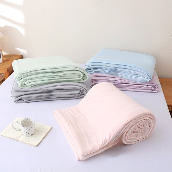 XiYing Cool Summer Comforter for Hot Sleepers, Lightweight & Breathable Ice Silk Quilt, Cooling Technology, Double-Sided, 39X59 Inches, Blue