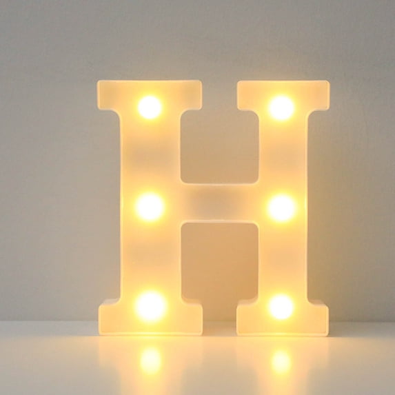 XiYing Decorative Led Letter Lights White Alphabet Standing Hanging 6.3X7.1X1.8 Inches Indoor Party Home Decor Light Up Plastic Letters for Wall Table Display