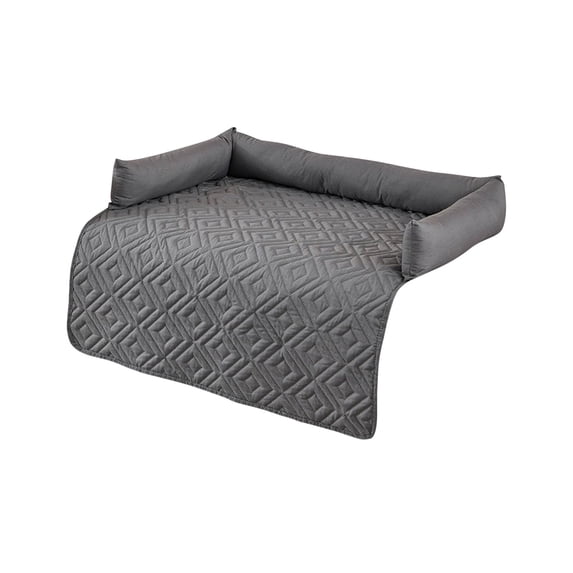 XiYing Dog Bed with Bolster for Small Medium Dogs - Washable Cooling Sofa Bed for Pets - Ice Silk Fabric Raised Edge Cat Bed - Non-Slip Orthopedic Bed for Anxiety Relief - Indoor Pet Couch Protector